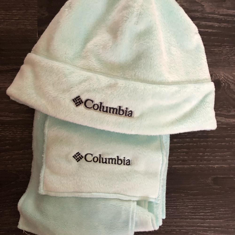 Matching Columbia hat and scarf